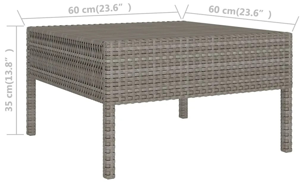 Set divani da giardino 5 pz con cuscini in polyrattan grigio