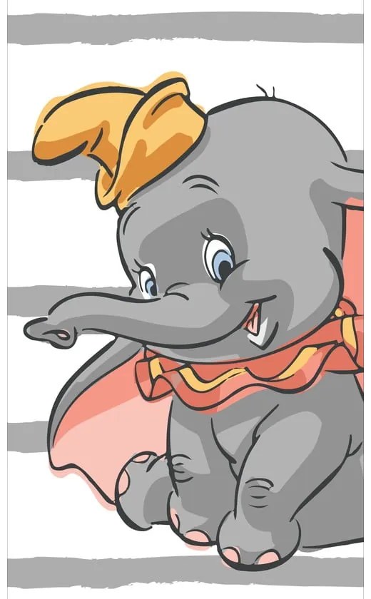 Asciugamano per bambini bianco/grigio in cotone 70x140 cm Dumbo "Stripe" – Jerry Fabrics