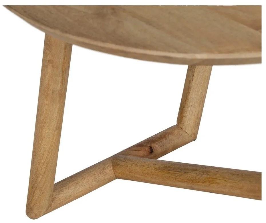 Tavolino da salotto rotondo di colore naturale in mango massiccio ø 60 cm Mao – Ixia
