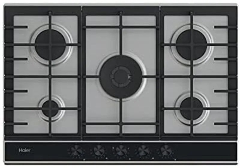 Haier Series 4 HAHG7W5XH Acciaio inox Da incasso 74.5 cm Gas 5 Fornelli