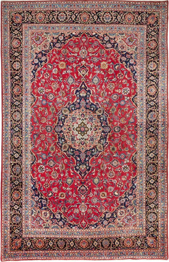 Kashan Tappeto persiano 310 x 200 Rosso (Iran) Annodato A Mano