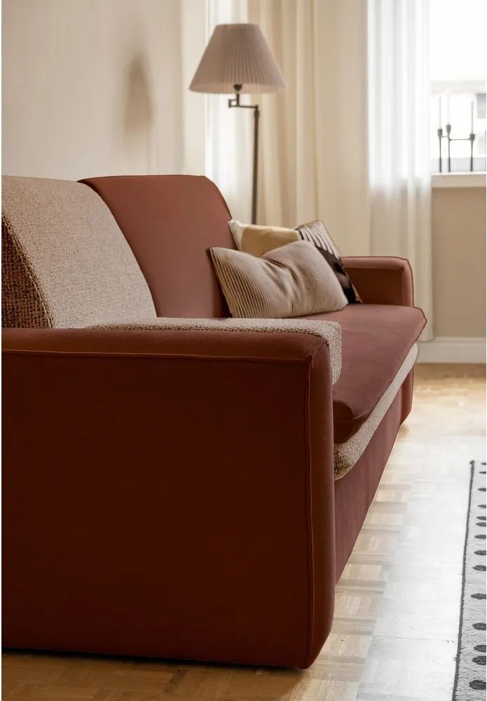 Divano color mattone allungabile 237 cm Wilson – Miuform