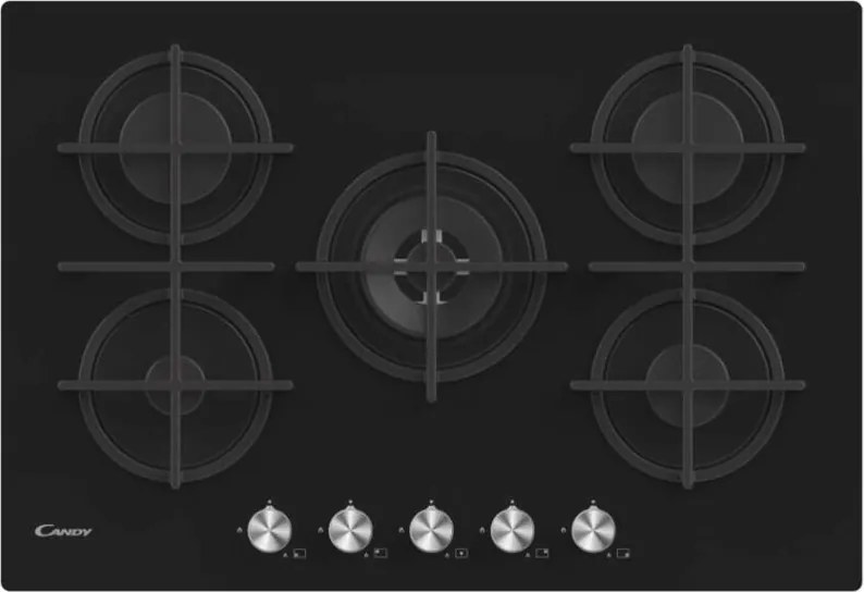 Candy Moderna CVG74WPB. Colore del prodotto: Nero, Posizionamento dell'apparecchio: Da incasso, Dimensione della larghezza del piano cottura: 74.5