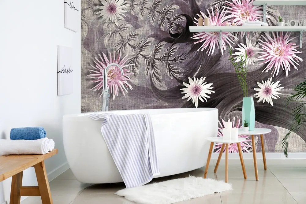 Carta da parati – Fiori su sfondo splendido