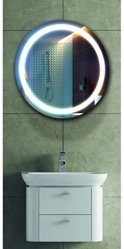 Kamalu - specchio bagno led tondo con contenitore | kam-138