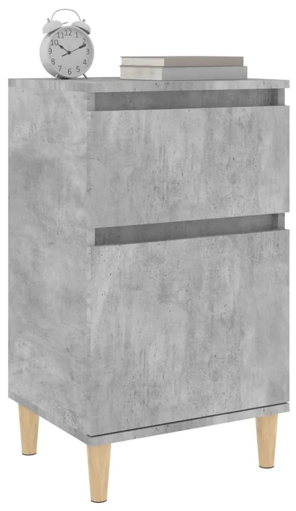 Comodini 2 pz Grigio Cemento 40x35x70 cm