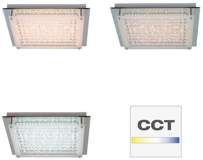 Plafoniera LED Diamond Ø 45 cm argento IP20 cct da bianco caldo a bianco freddo con regolazione di temperatura, 3600 lumen INSPIRE