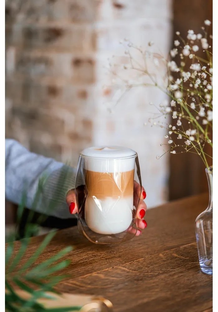 Set di 2 bicchieri da latte a doppia parete, 350 ml Geo - Vialli Design