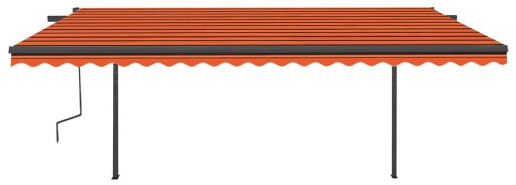 Tenda da Sole Retrattile Manuale Pali 5x3 m Arancione Marrone