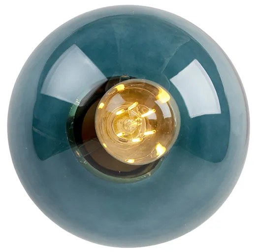 Lampada da soffitto intelligente in ottone con vetro blu oceano incl. Wi-Fi ST64 - Pallon