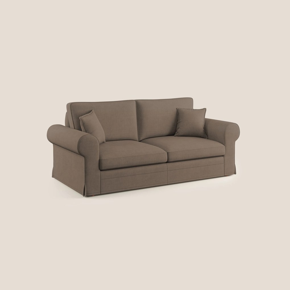Lady divano classico in piuma d'oca realizzato con tessuto impermeabile T02 marrone