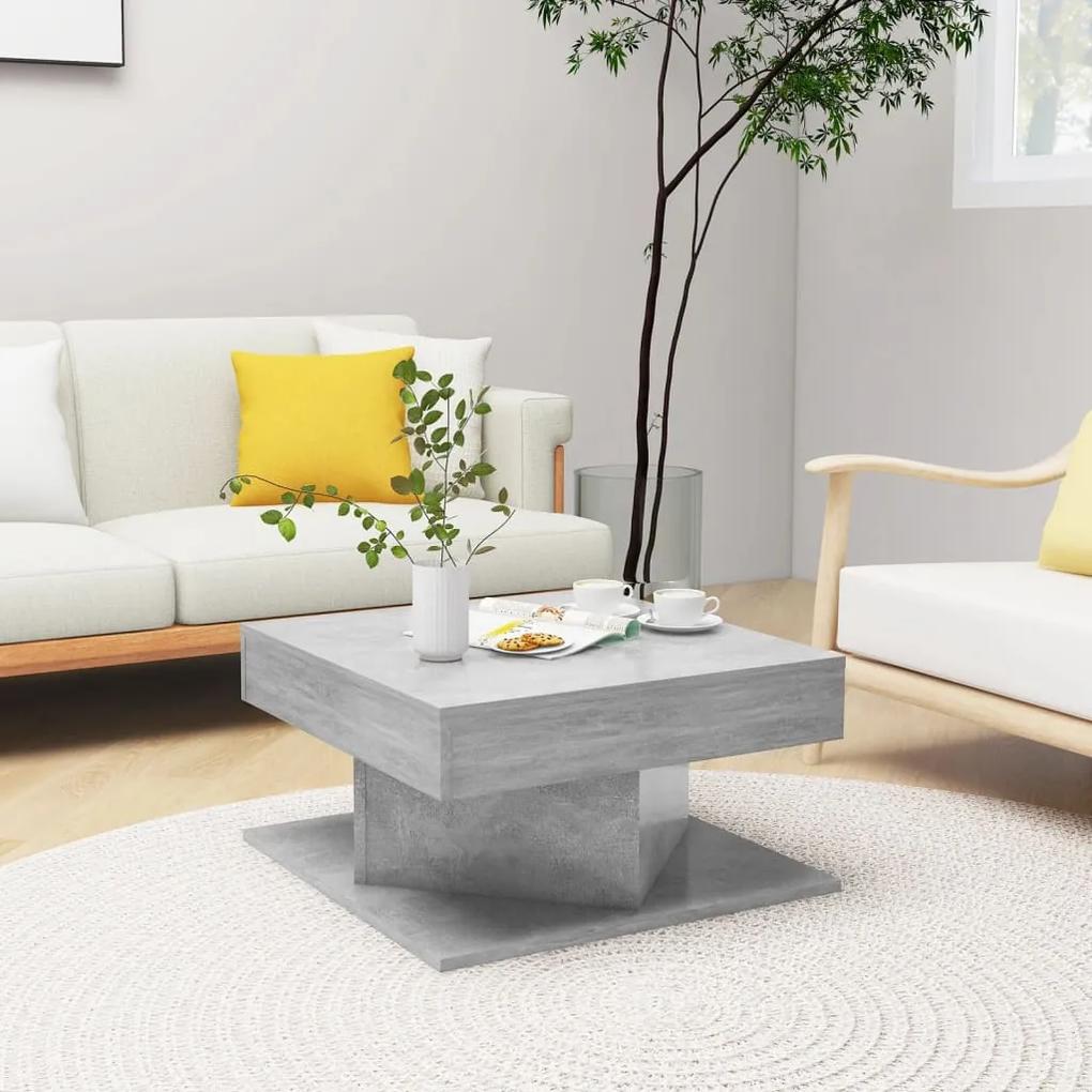 Tavolino da salotto grigio cemento 57x57x30 cm in truciolato