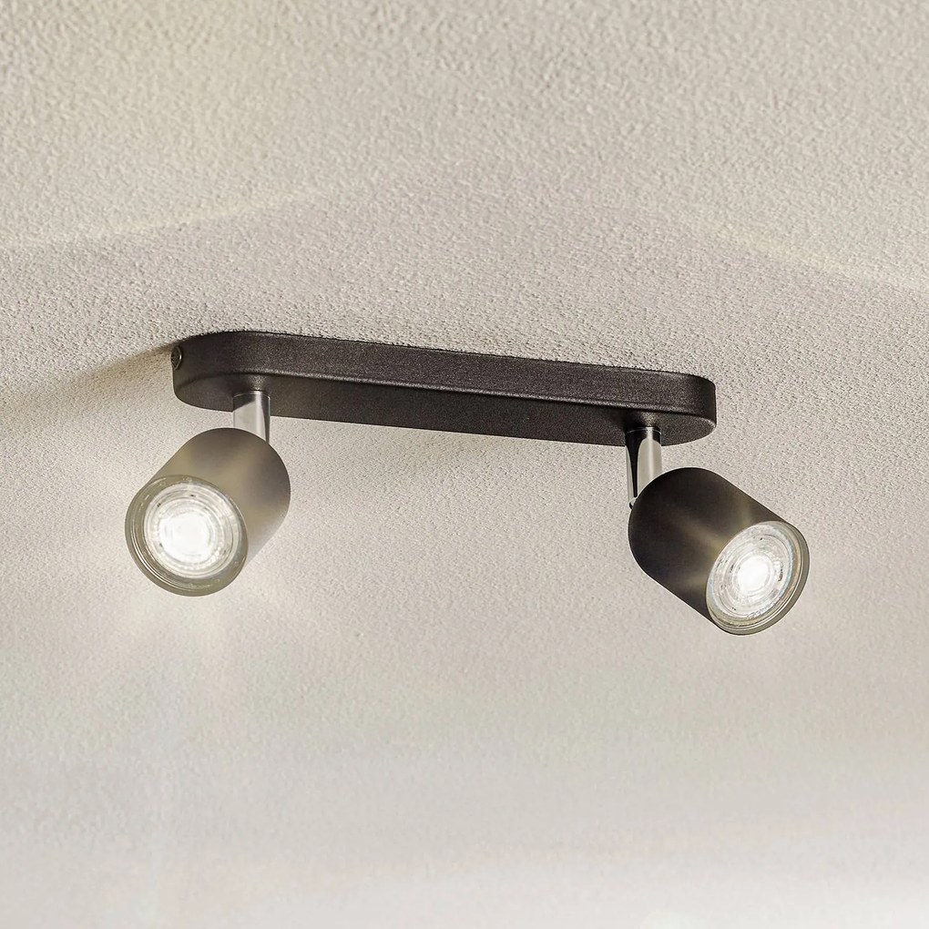 TK Lighting Faretto da soffitto Top, 2 luci, nero