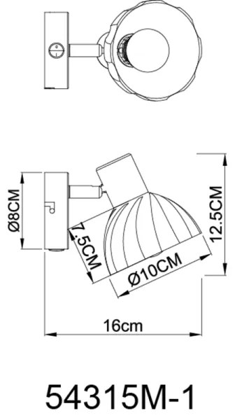 Globo 54315M-1 - Faretto da parete ZACHERY 1xE14/40W/230V oro
