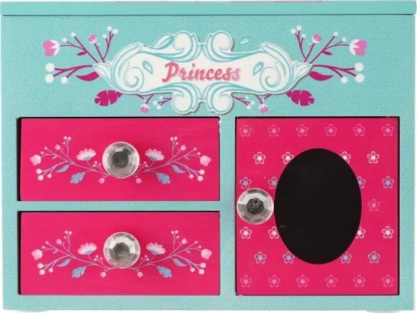 Portagioie con specchio PRINCESS, rosa/blu