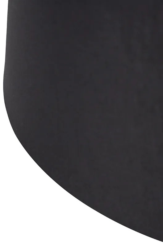 Paralume in cotone nero 45/50/28 con interno dorato