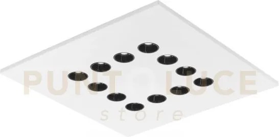 Plafoniera led xico bianca 36w 2520lm cct 50x4,7x50cm in gesso vern...