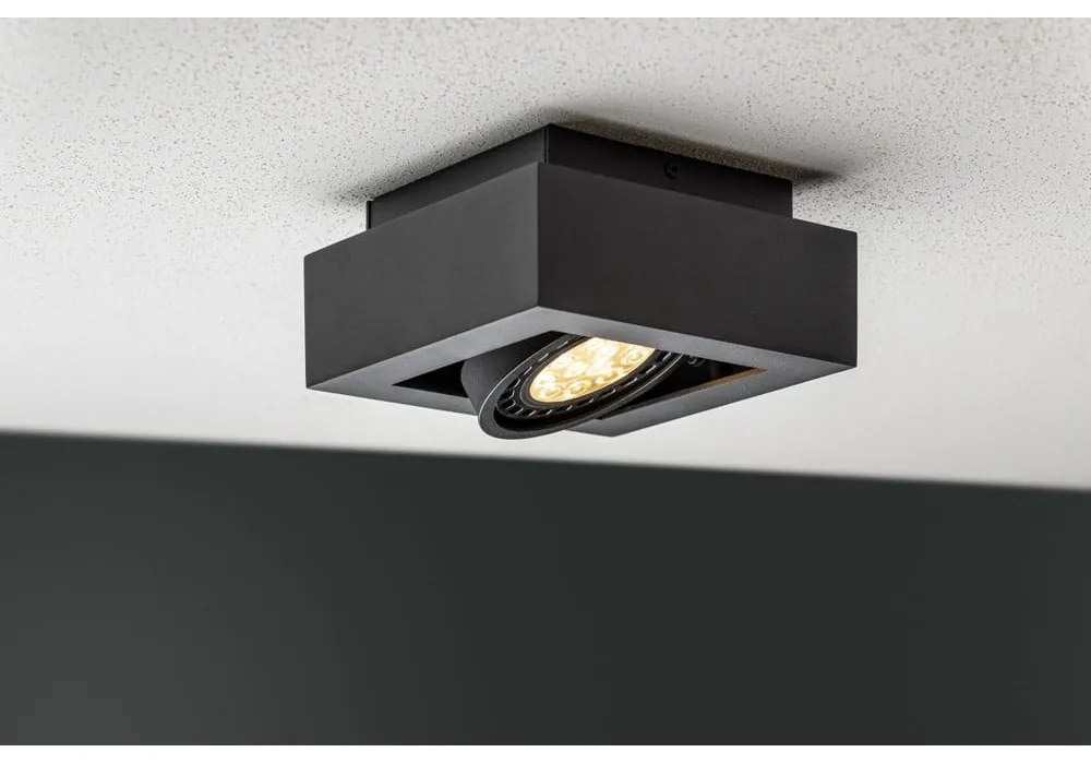 Lampada da soffitto nera con paralume in metallo 18,5x18,5 cm Loid - GTV