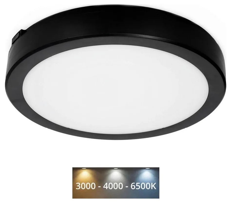 Plafoniera LED da bagno NAIROS LED/18W/230V 3000/4000/6500K IP65 nero