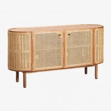 Credenza in Rattan e Legno Edwina Legno Naturale - Sklum