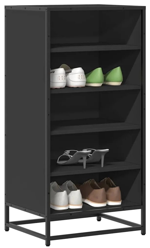 Scarpiera Nera 48x38x97,5 Cm İn Legno Multistrato /