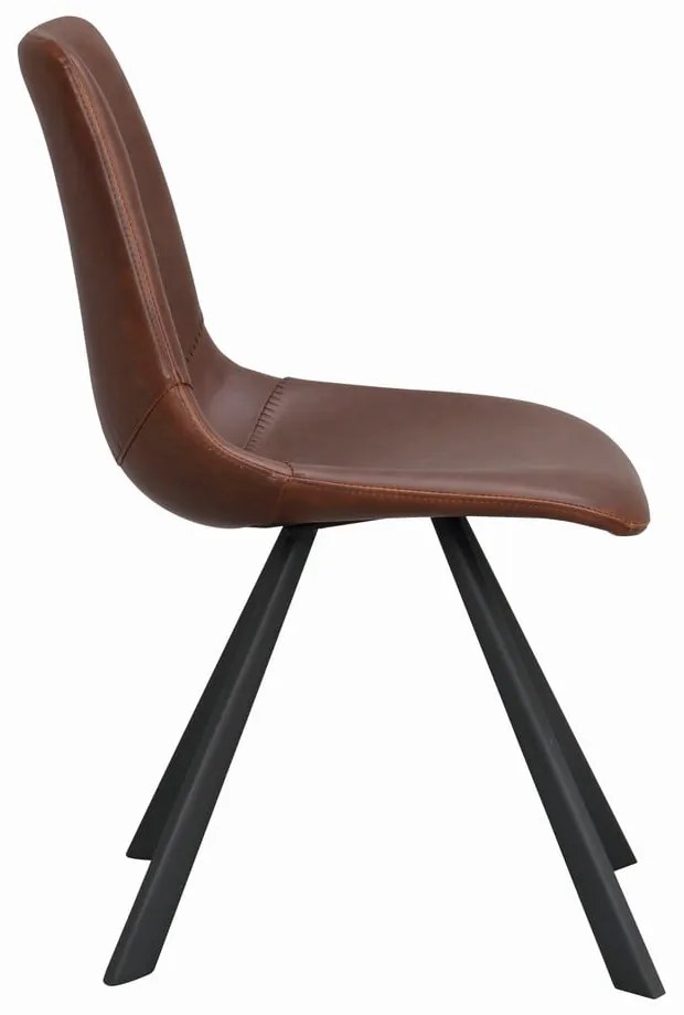 Sedia da pranzo marrone con gambe nere Alpha - Rowico