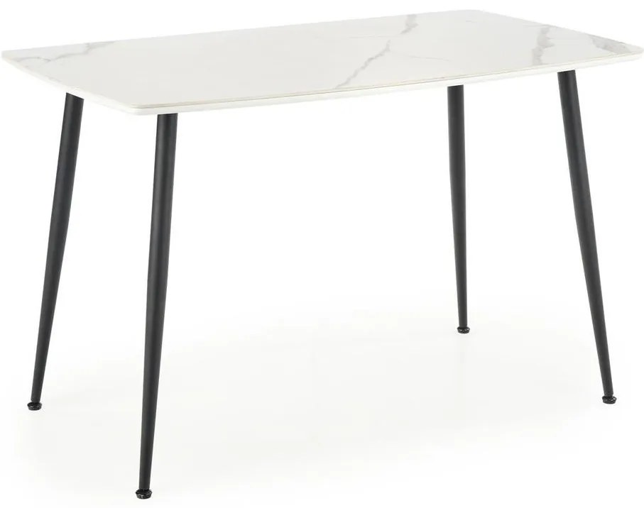 Tavolo da pranzo ALARA, finitura effetto marmo bianco/nero
