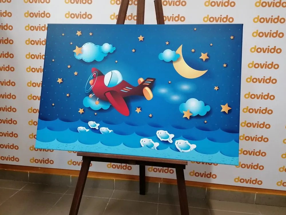 Quadro su tela – Volo con aeroplanino
