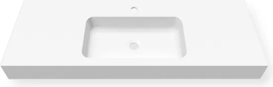 Lavabo sospeso 121x46 cm mineralmarmo finitura bianco opaco