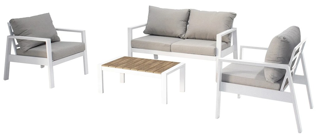 LAMBADA - salotto con struttura in alluminio verniciato antracite o bianco