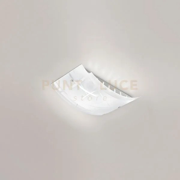 Nereide p/p- plafoniera in metallo cromo e vetro decorato bianco 2 ...