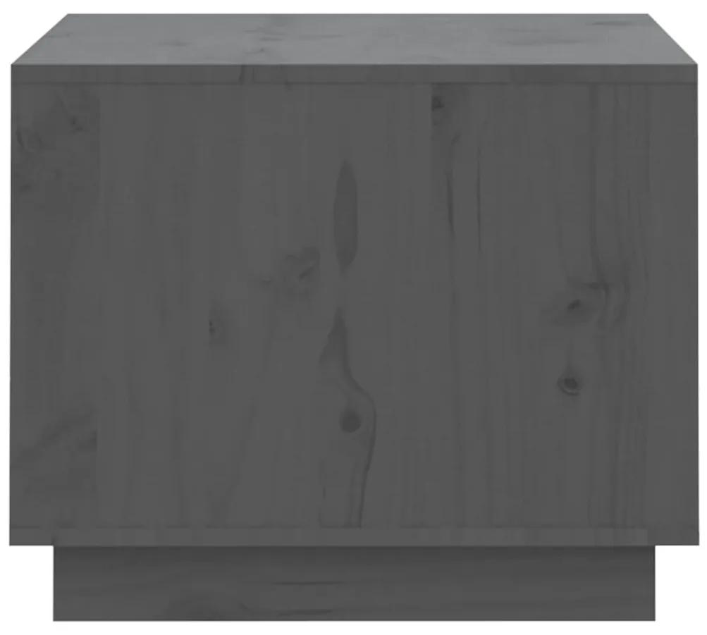 Tavolino da Salotto Grigio 120x50x40,5cm Legno Massello di Pino