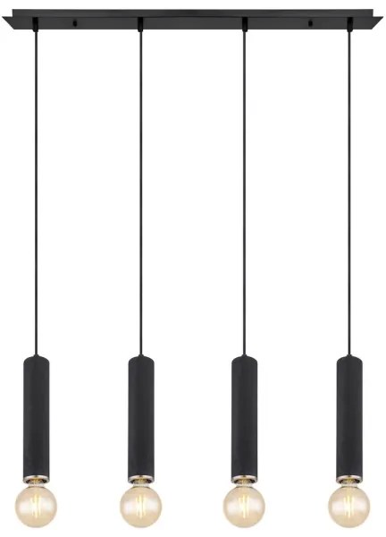 Globo 15499-4H - Lampadario a sospensione con filo MARION 4xE27/60W/230V legno nero