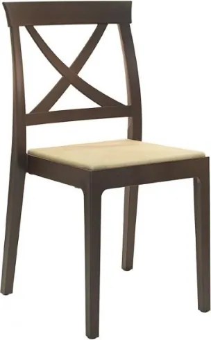 Sedia polipropilene impilabile per uso interno ed esterno ARTEMIDE marrone Set da 2