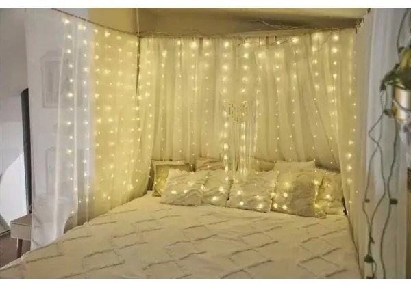 Catena luminosa LED per esterni 300xLED/8 funzioni 5,9 m IP44 bianco caldo