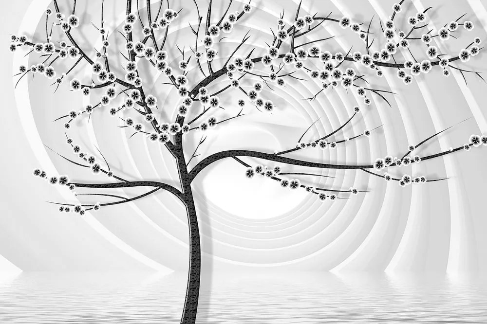 Carta da parati – Albero moderno su sfondo astratto