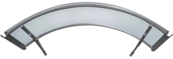 Pensilina Arco in policarbonato grigio L 160 x P 120 cm struttura in alluminio