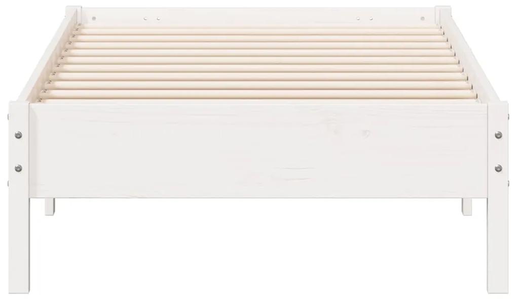 Giroletto bianco 90x190 cm in legno massello di pino
