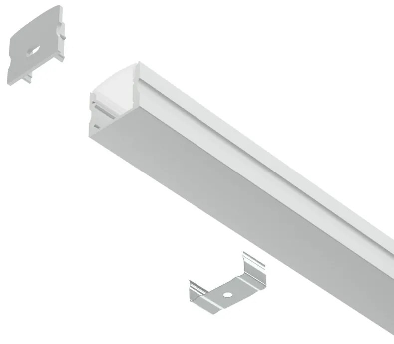 Profilo Alto 1m e 2m per striscia LED Alluminio Quadrato Selezionare la lunghezza Profilo 2 metro