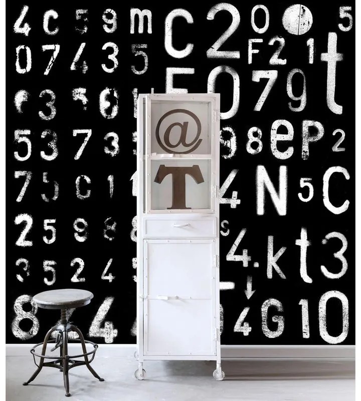 Fotomurale Lettere, nero