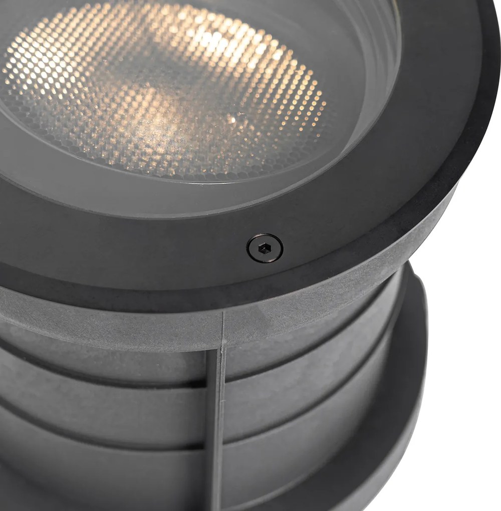 Set di 6 faretti da incasso a terra per esterni dimmerabili neri IP65 incl. LED - Delux Honey