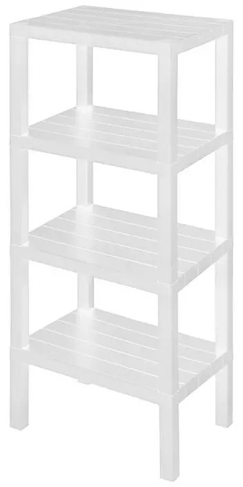 Scaffale bagno 4 ripiani bianco effetto legno in kit montaggio Buzz