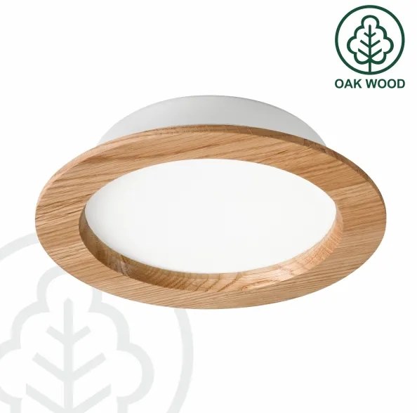Lampada LED da incasso WOODY SPOT LED/16,5W/230V 4000K quercia ø 18,5 cm