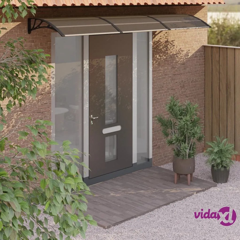 vidaXL Tettoia per Porta Nera 300x75 cm Policarbonato