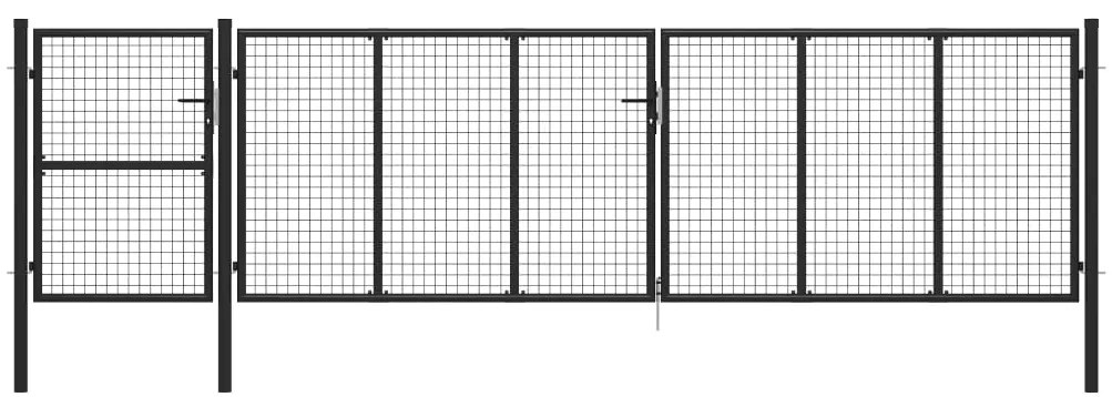 Cancello Per Giardino İn Acciaio 500x125 Cm Antracite /