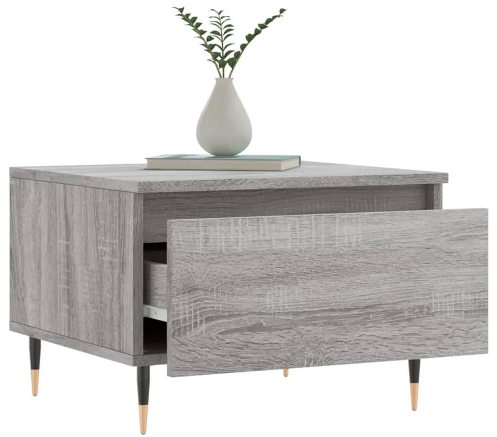 Tavolini salotto 2pz grigio sonoma 50x46x35cm legno multistrato