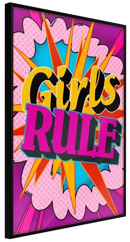 Poster  Girls Rule (Colour)  Cornice Quadri Cornice nera, Larghezza x Altezza Home decor 40x60