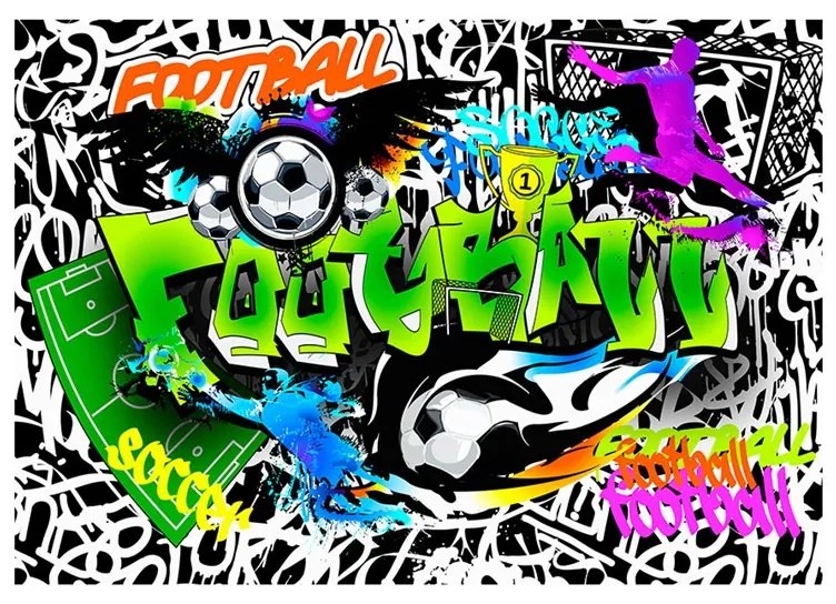 Fotomurale  Football Graffiti  Colore colorful, Dimensioni e Misure 100x70