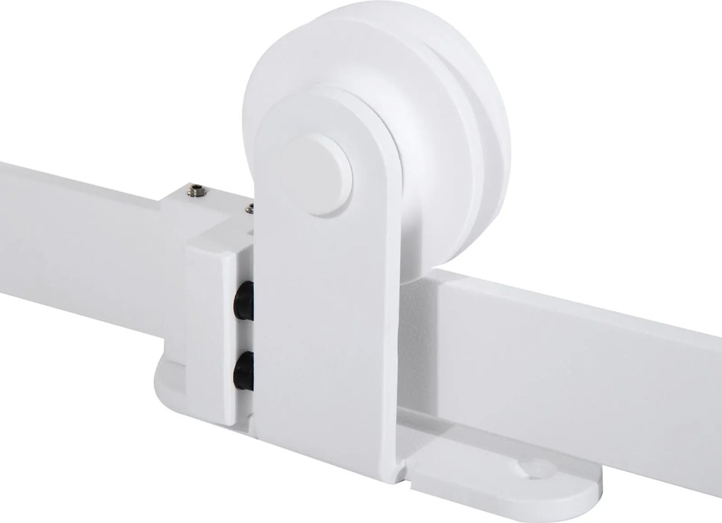Kit per Porta Scorrevole con Binario 183 cm in Acciaio Bianco...