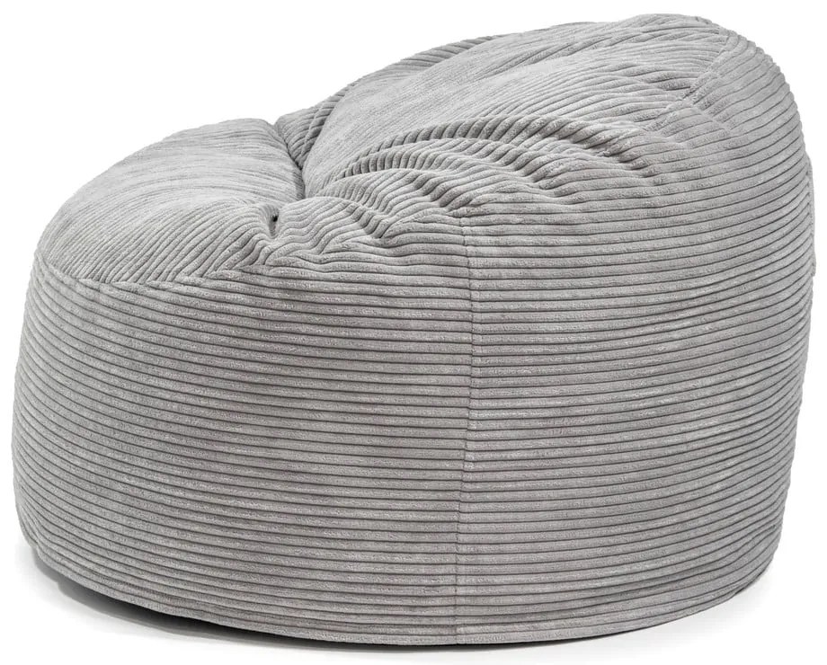 Pouf a sacco per bambini color crema con rivestimento in velluto a coste Om 85 – SLOWDOWN